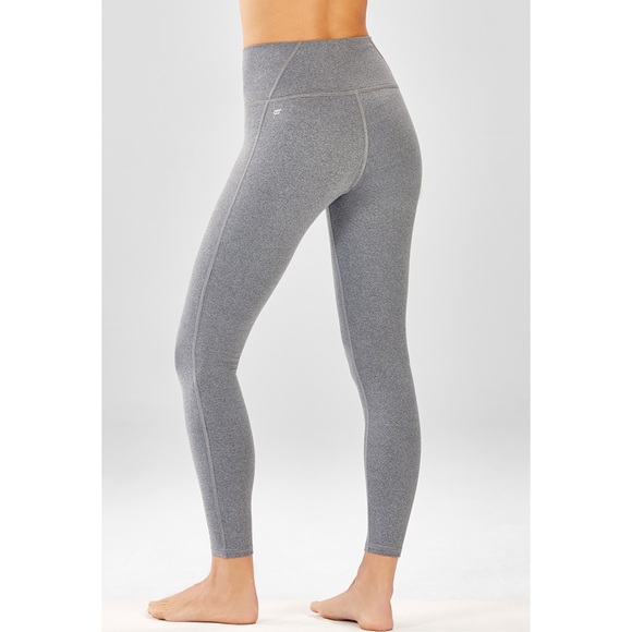 Fabletics Pants - FABLETICS High-Waisted Gray Heathered 7/8 Leggings